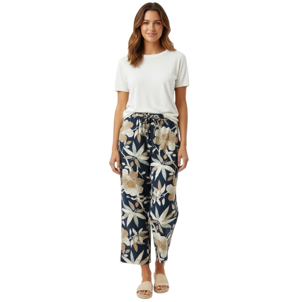 New York City Design Co. Vintage Women’s Size 4 Tropical Leaves 100% Silk Pants